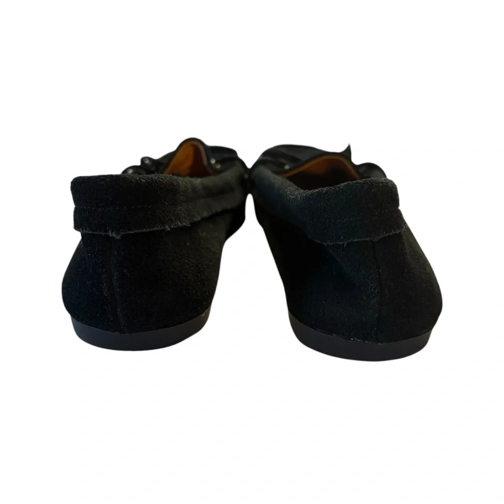 Sbicca Vintage Collection Black Suede Loafer Car Shoes With Bow Size 7.5 M